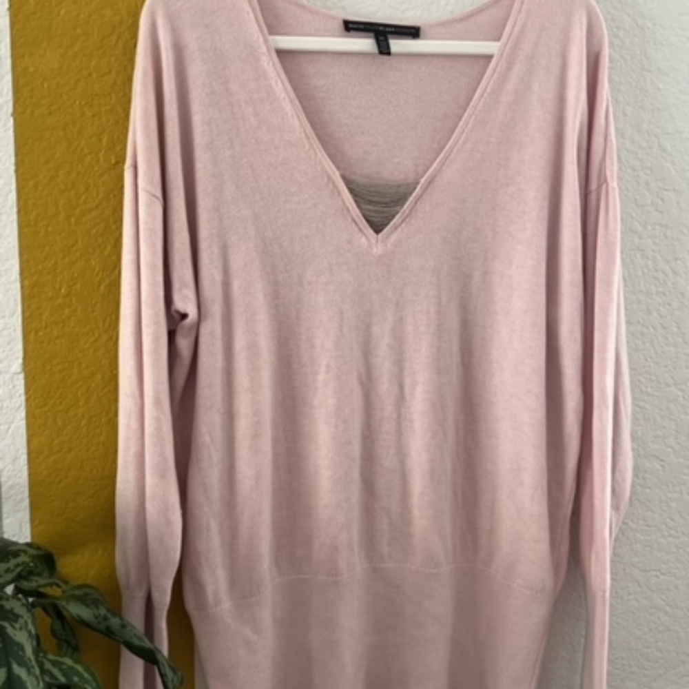 White House Black Market Petite Ball Chain V-Neck Tunic Size XL